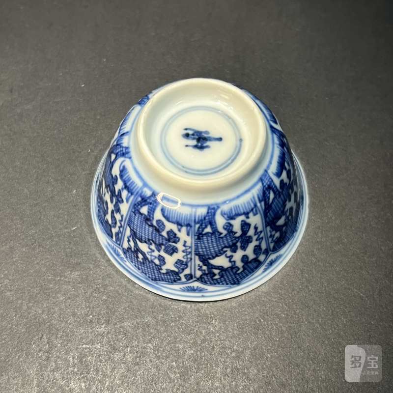 清 青花花卉纹杯 - 图3